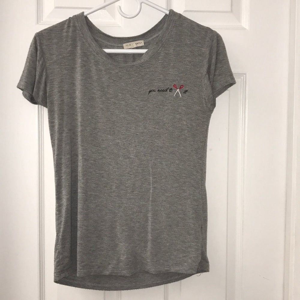LA Hearts S Grey Tee “ You need to ✂️ it”